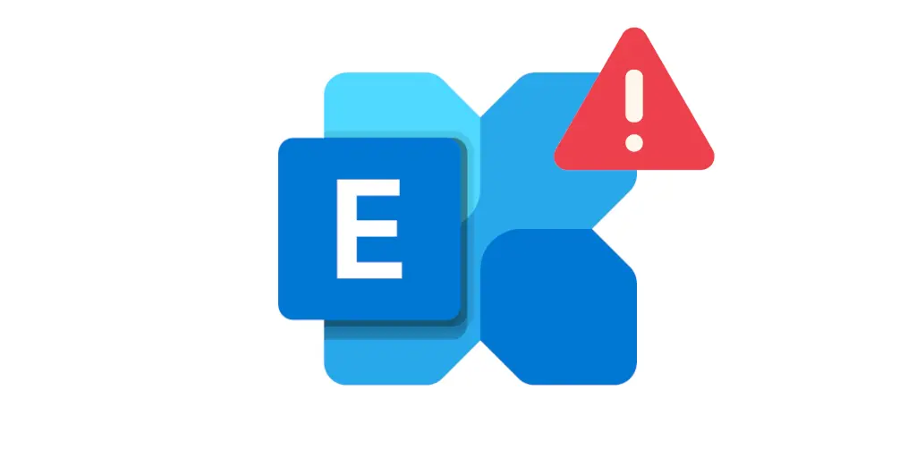 Das Exchange-Logo mit einer Warnung.