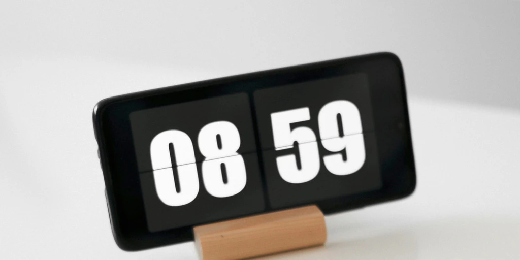 Eine Uhr eine Minute vor voll.